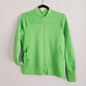 Nike Dri-fit lime green full zip-up athletic jacket sz M